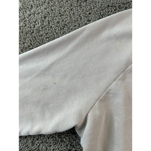 Nike Sportswear Sweatshirt Womens Small Beige Pink Newsprint Just Do It FLAW - Picture 5 of 14